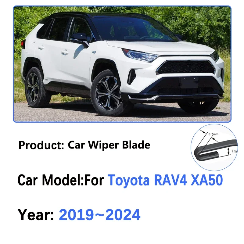 

Car Wiper Blades For Toyota RAV4 XA50 2019~2022 2023 2024 Double Rubber Strip Wipe Cleaning Brushes Windshield Auto Accessorie