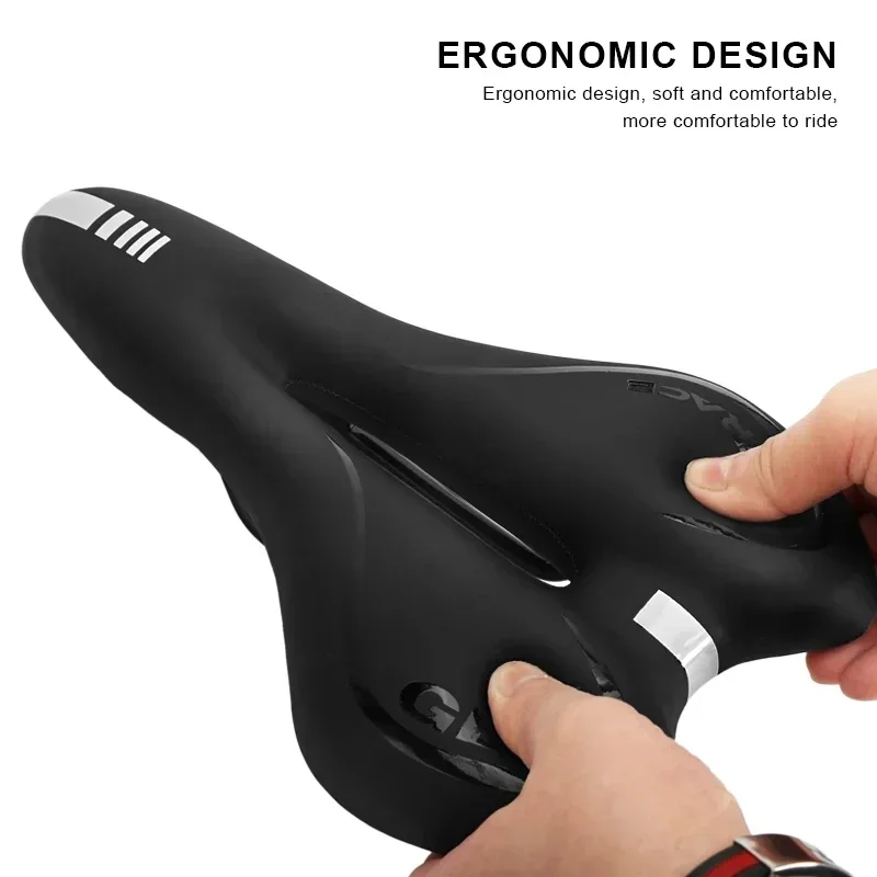 Bike Saddle Gel MTB Mountain Road Cycling Seat For Men Women PU Leather Silicone Comfortable Soft Shockproof Bicycle Cushion