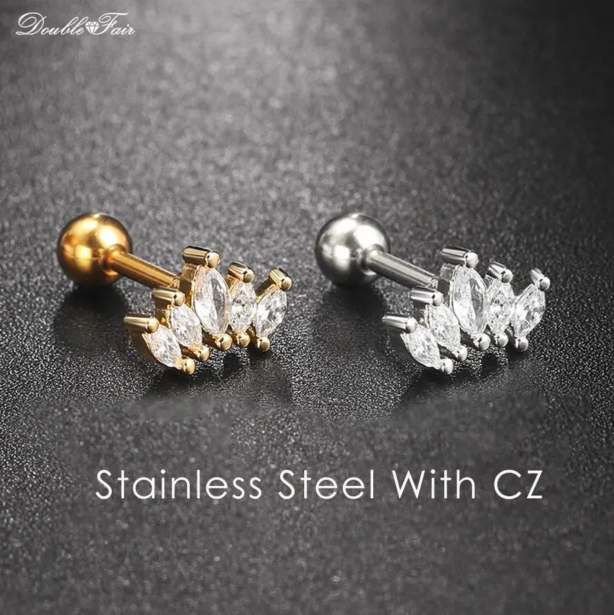 Helix Daith kolczyki do przekłuwania uszu dla kobiet Tragus Lobe Orbital wiszący segment Clicker przegroda pierścień z łańcuszkiem biżuteria na chrząstkę — zdjęcie 4