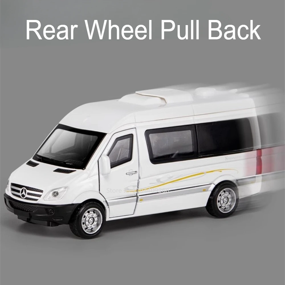 Maßstab 1:32 Sprinter GLS580 Modell Spielzeugauto Legierung Diecast Türen Geöffnet Sound Licht Zurückziehen Modelle Computer Desktop Ornamente