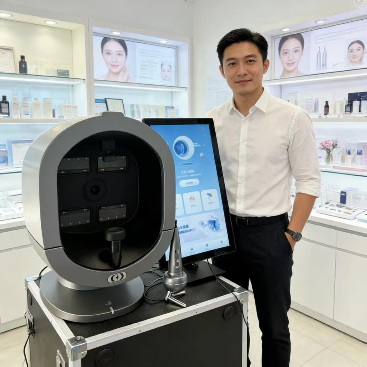 

Профессиональный 3D-анализатор кожи лица AI Analyzer Face Scanner X5 с HD-камерой 36 мегапикселей и 8 спектральными датчиками для диагностики кожи