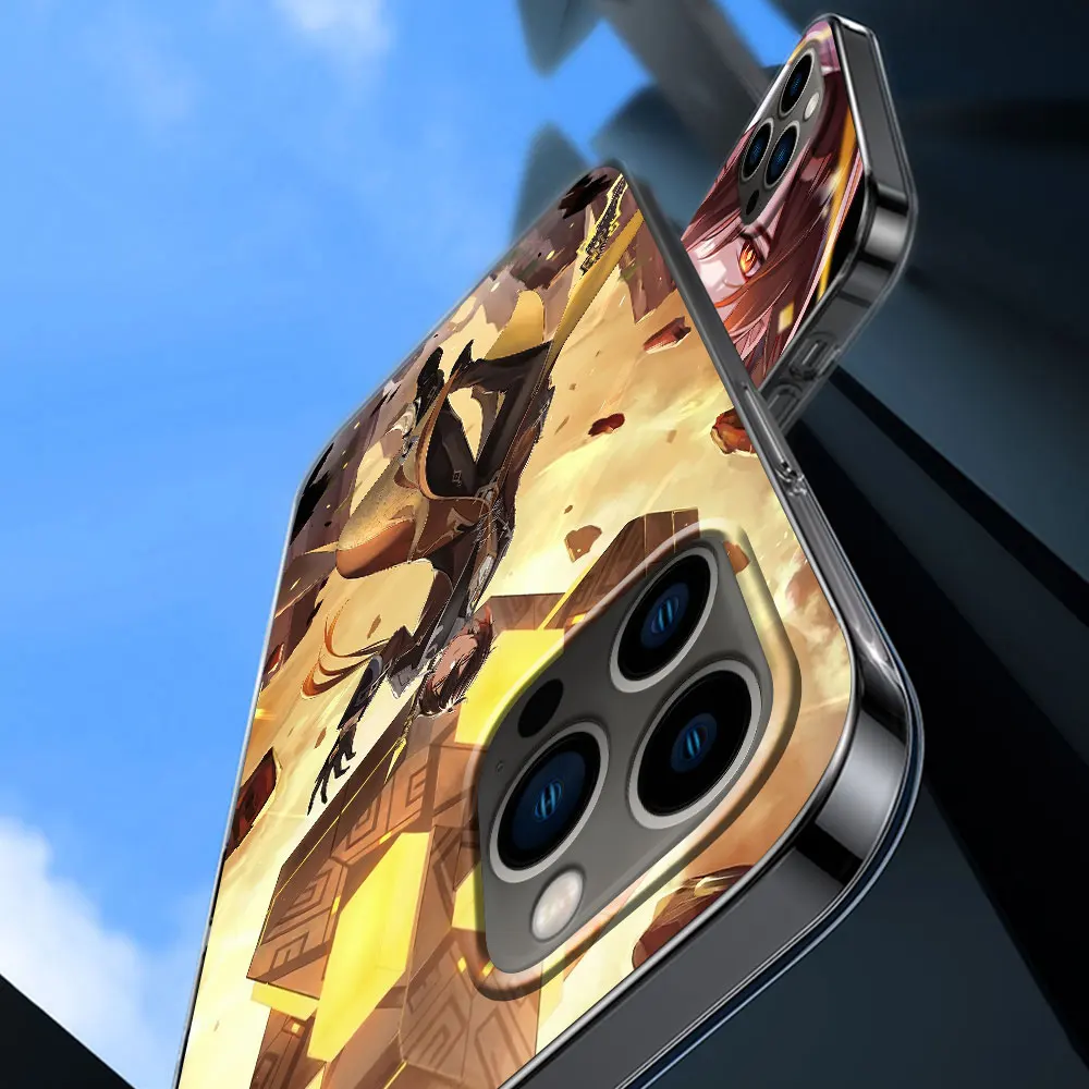 Zhong Li Genshin Impactcase Voor Apple Iphone 11 15 Plus 13 12 Mini 7 8 X Xs Xr 14 Pro Max Transparante Siliconen Telefoonhoes