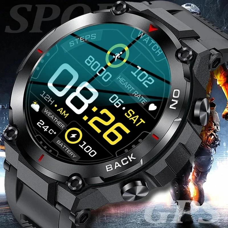 

GPS Track Smart Watch Men 2023 New Outdoor Sport Watch 5ATM Waterproof Fitness 24hour Heart Rate Blood Oxygen Monitor Smartwatch