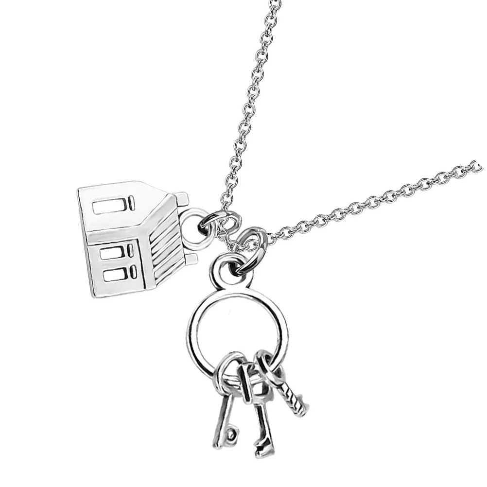 

New Home Necklace House Pendant Sweater Chain Gifts Decor Alloy Simple Charm