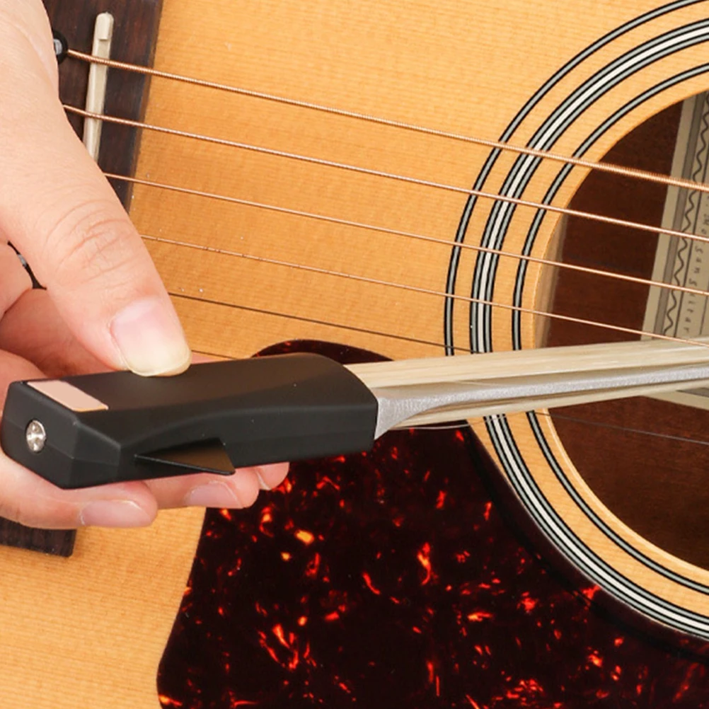 

Guitar Bow Pick Aluminum Alloy Dual Function Genuine Horsehair Acoustic Classical Violin Bow Picks Tuning Paddle Guitar