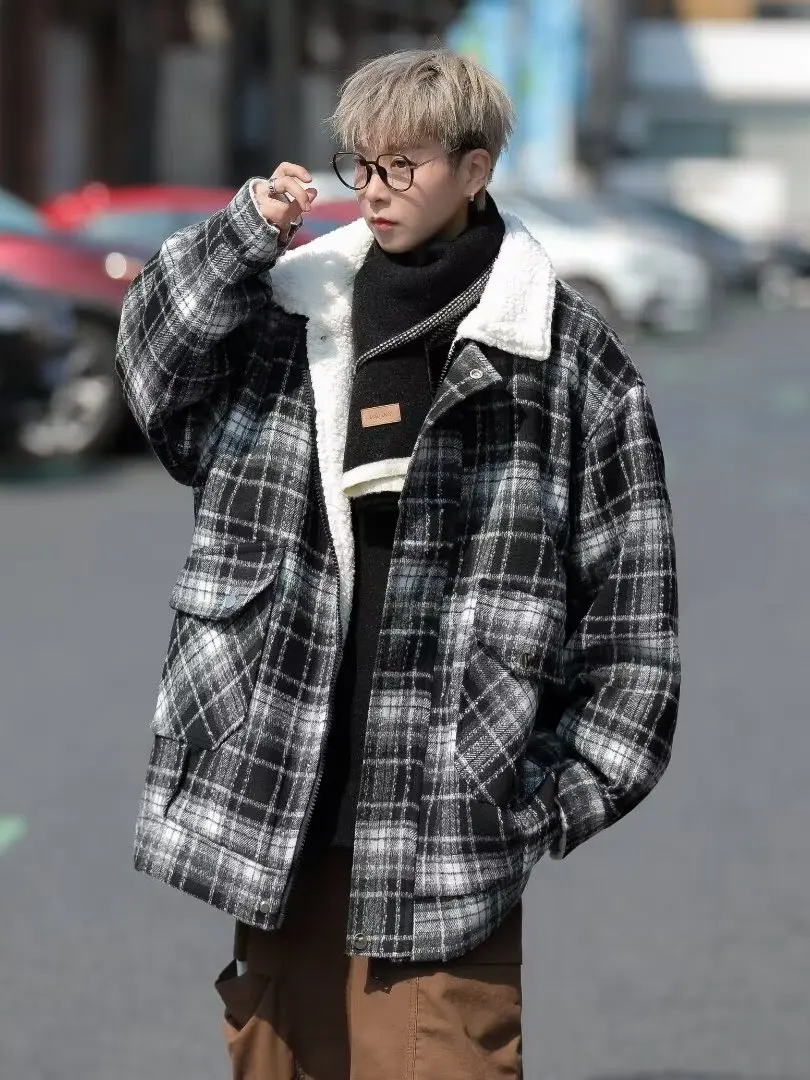 

Мужская зимняя куртка из хлопкового вельвета в стиле ретро с отложным воротником, теплая, свободного кроя, для подростков, трендовая верхняя одежда