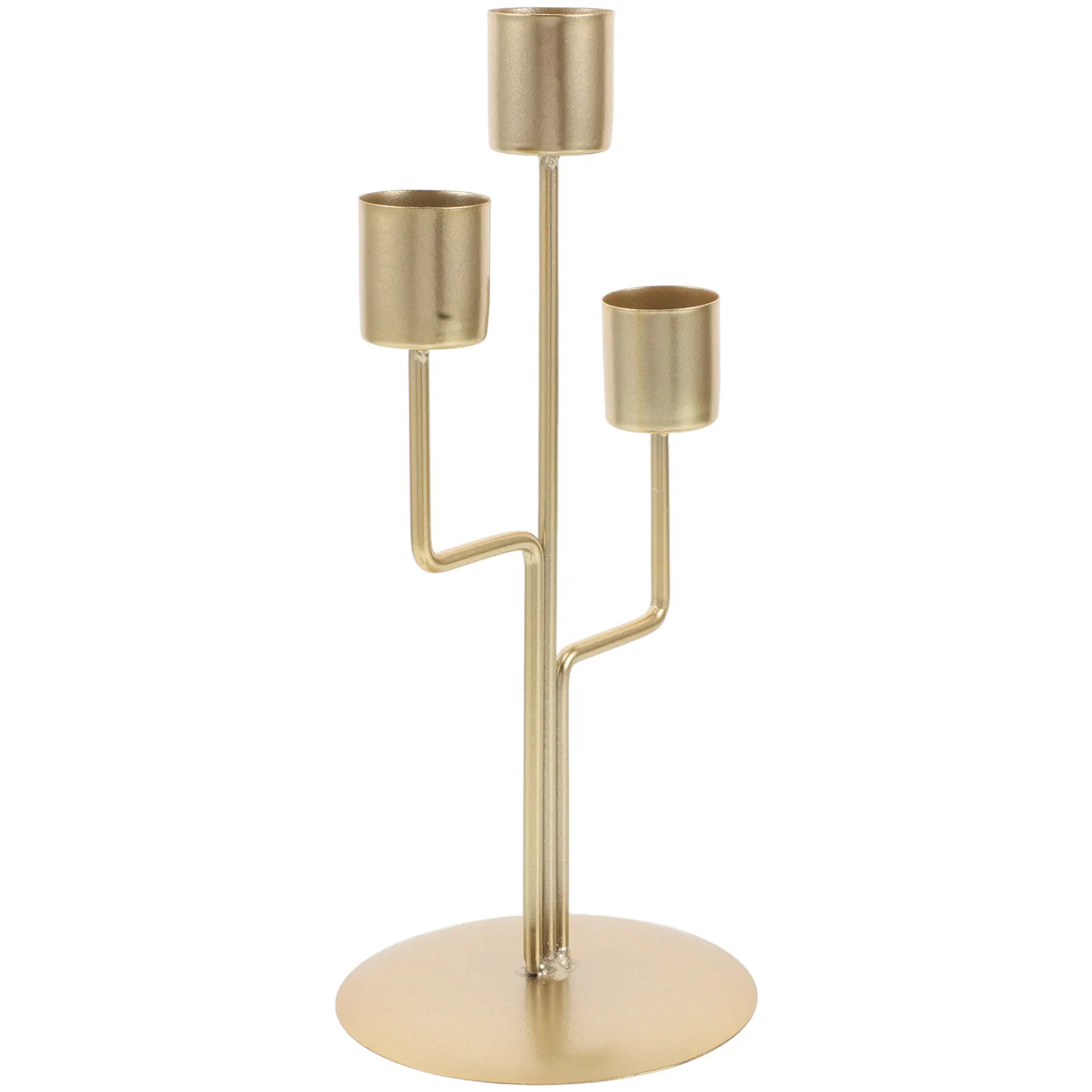 3-Arm Vintage Iron Candelabra for Dining Table – Romantic Candle Holder, Wedding & Holiday Centerpiece