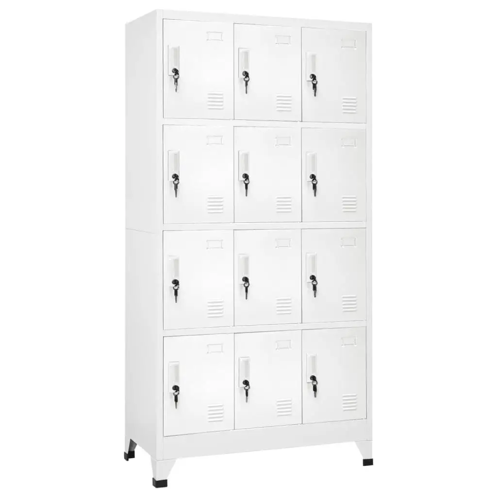 12 Compartment Locker Cabinet 35.4'' x 17.7'' x 70.9'' - Storage Organizer for Home or Office