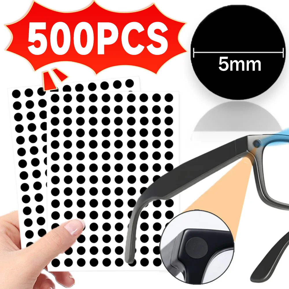 100-500pcs 5mm Self Adhesive Shading Dots Light Blocking Sheet Stickers for Ray-Ban Meta Smart Glasses LED Cover Blackout Patch