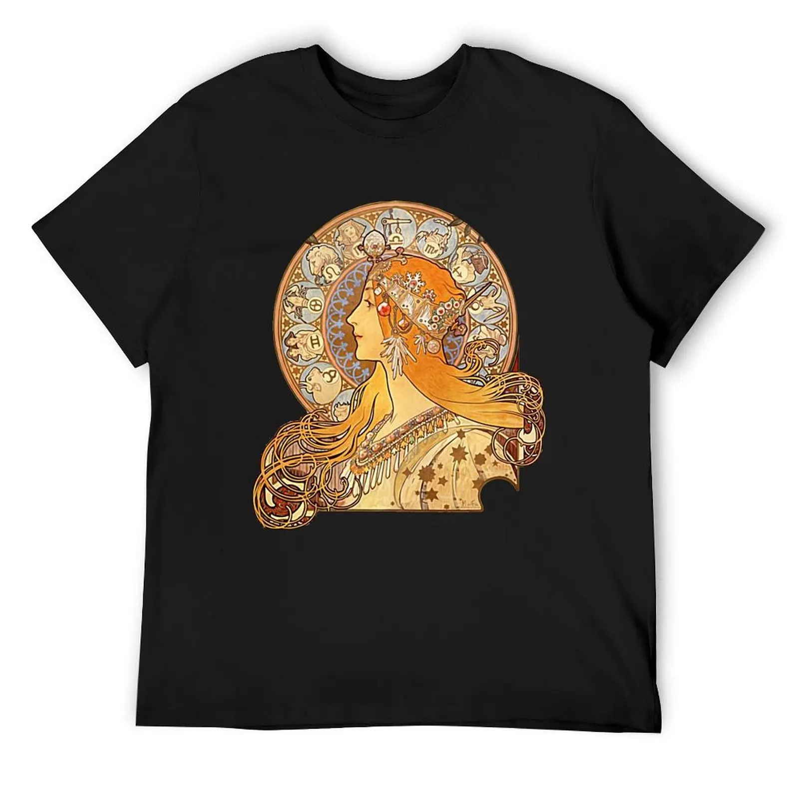 

Mucha – Zodiac T-Shirt customs design your own cotton graphic tees anime t shirts big and tall t shirts for men