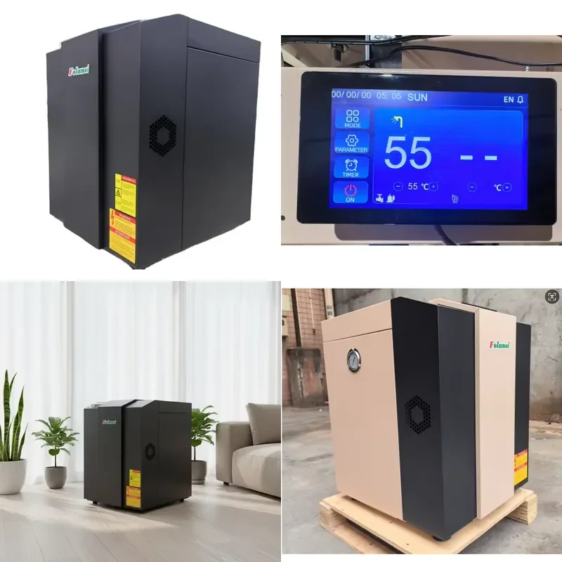Folansi 7kW DC Inverter Geothermal Heat Pump for Silent WiFi Modbus Water to Water Heat Pump with R290 R32 Refrigerant