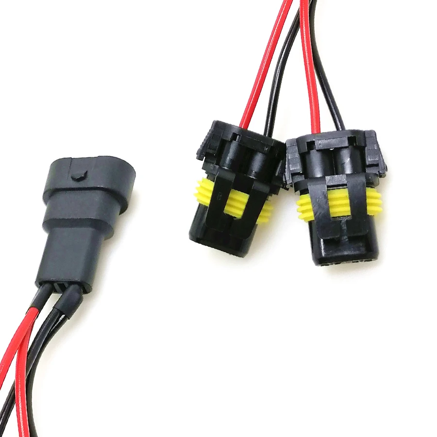 Nhautp 2pcs 9005 hb3 9006 9006 Buchse ein Stecker auf zwei Buchse Adapter Konvertierung Kabelbaum Stecker DC12V