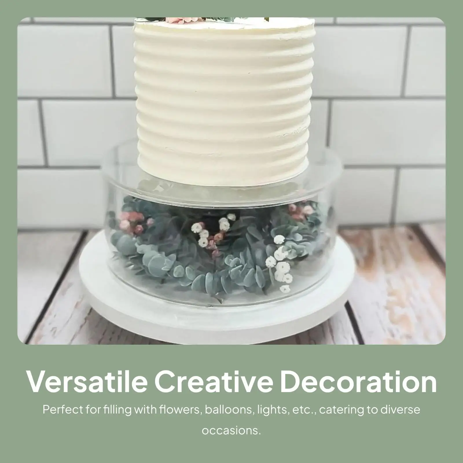 Transparenter Acryl-Kuchenständer, dekorativer mehrstufiger Präsentierteller für Hochzeiten, Geburtstagsfeiern, Cupcake-Halter