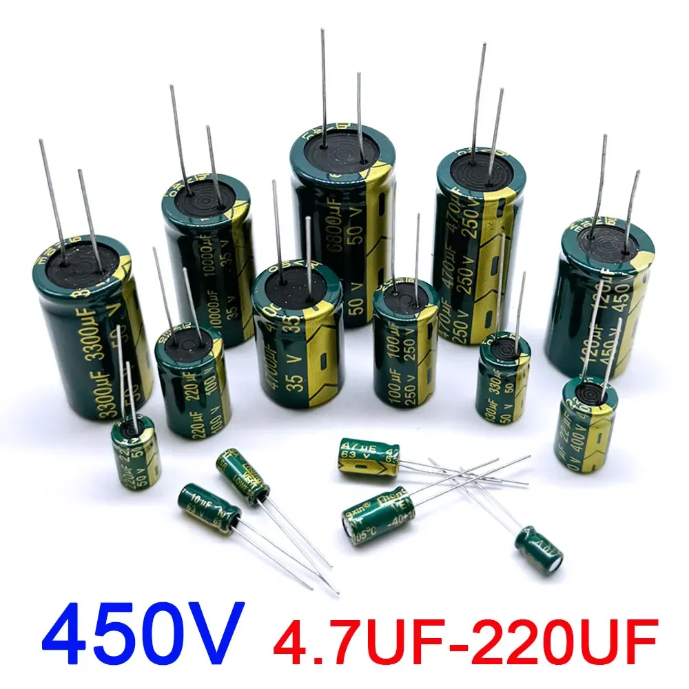 High Frequency Electrolytic Capacitor450V 4.7UF 10UF 22UF 33UF 47UF 68UF 100UF 120UF 150UF 220UF 20% Low ESR Aluminum Capacitor