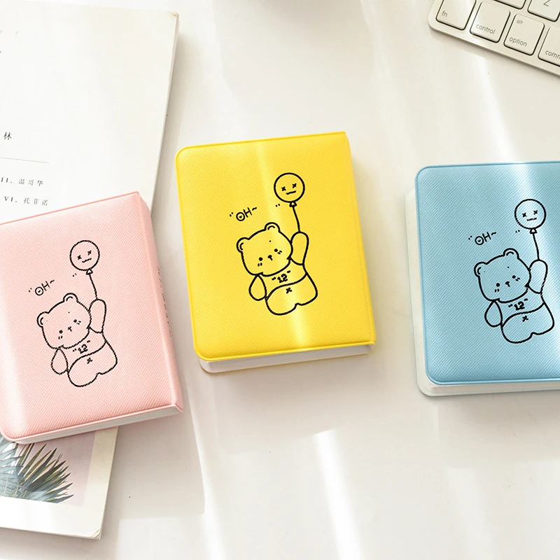 Cartoon Plug-in Photo Album Mini Photo Album Three-inch Photo Album Bear Photo Album Stylish Mini INS Cute Hollow Photo Album