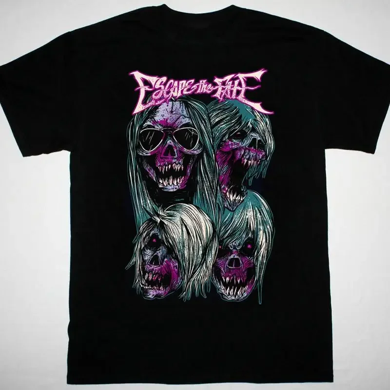 hot Escape The Fate Band Full Size Black 100 Cotton T Shirt