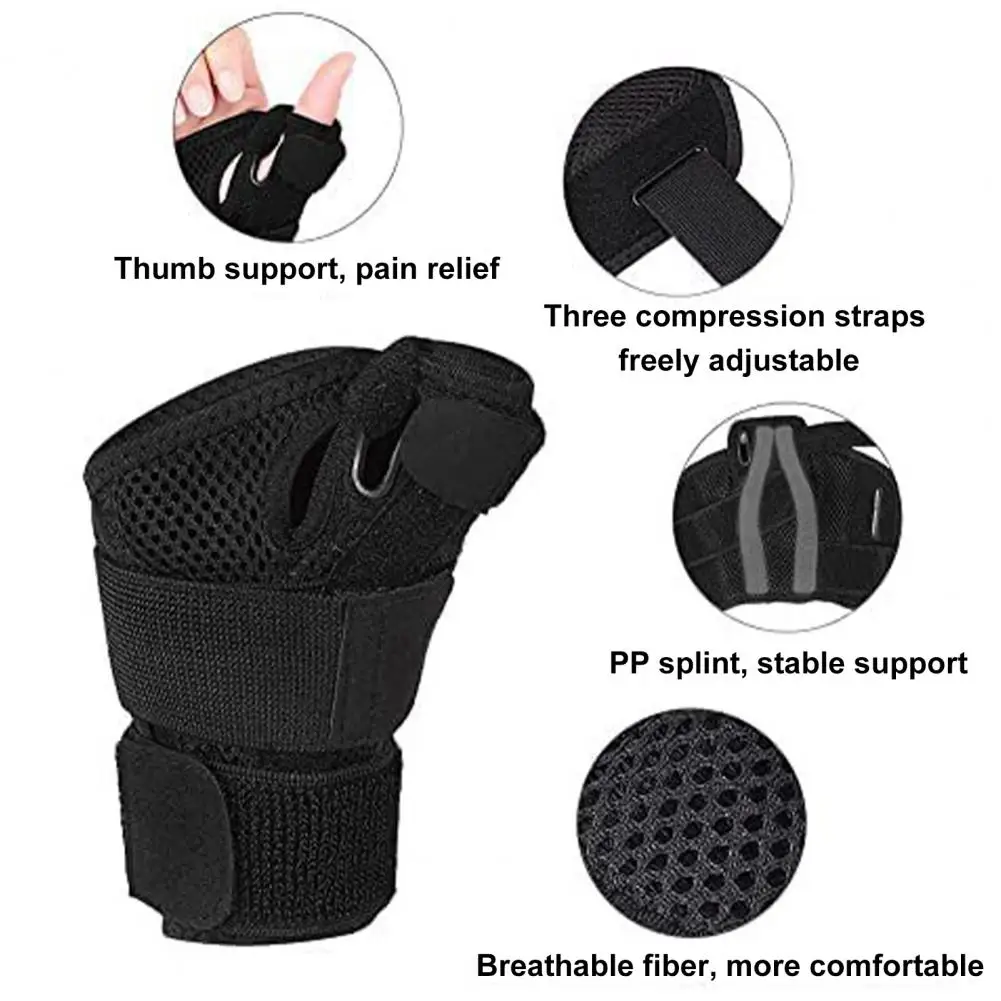 Thumb Wrist Wrap 1Pc Convenient Breathable Ergonomic  Men Women Tendonitis Thumb Wrist Wrap Sports Use