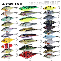 AYWFISH 1PCS Hard Plastic Rattles Slider Tackle Pike Musky Killer Crank Jerk Bait Fishing Lure WobblerFishing Jerkbait Predator