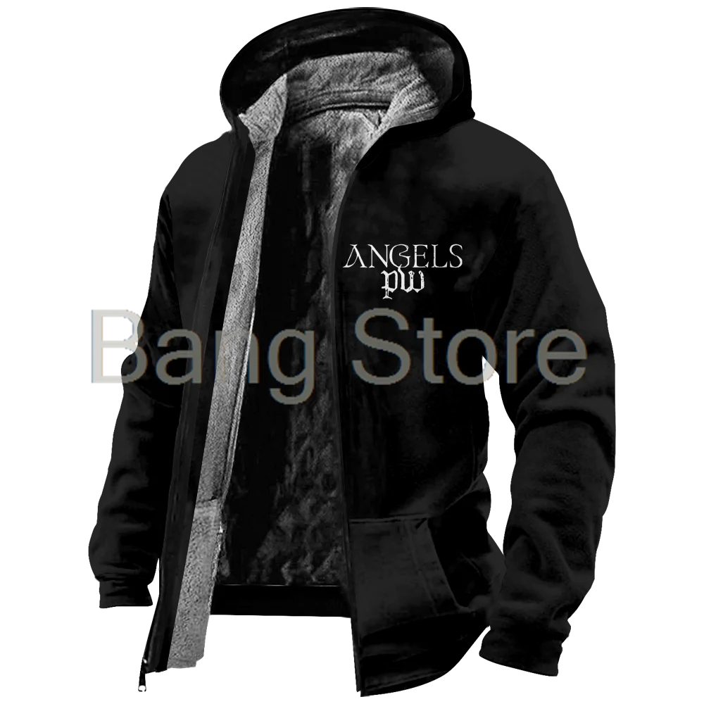 Phil Wickham Angels Zipper Jacket Unisex Long Sleeve Thickened Winter Parka Streetwear Coat