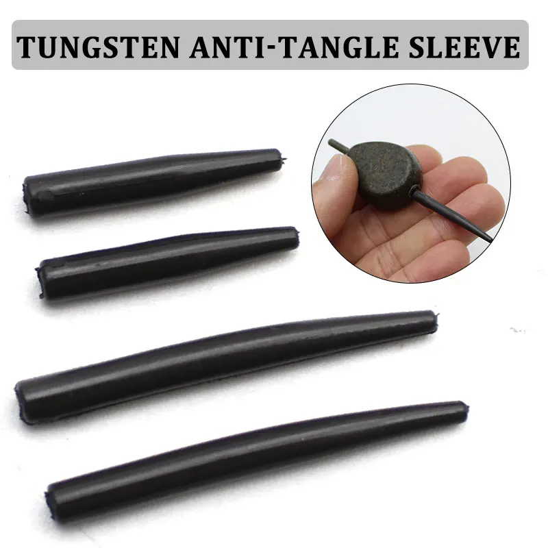 8pcs Tungsten Anti-Tangle Sleeves Carp Fishing Rigs Semi-stiff Sleeve For Fishing Swivels 8# Lead Sinker Carp Tackle Accessories