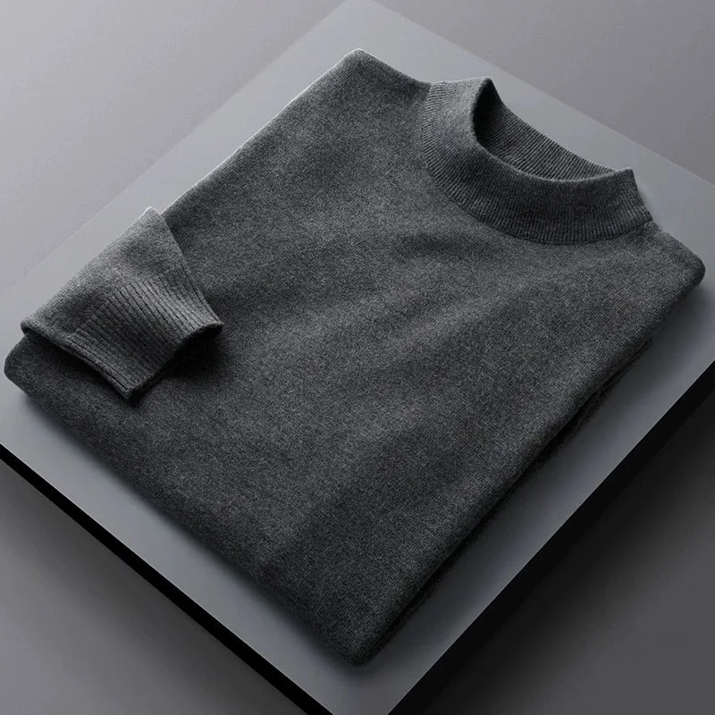 

Высококачественные бренды полувысокий воротник с длинными рукавами мужской трикотажный свитер осень зима классический Чистый цвет теплый джемпер корейский модный дизайн