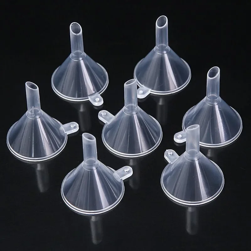 Wholesale Mini Plastic Funnel Clear Small Funnel Set for Liquor Perfume Oil Cosmetic Liquid Dispenser Lab Bottles Filling Tools