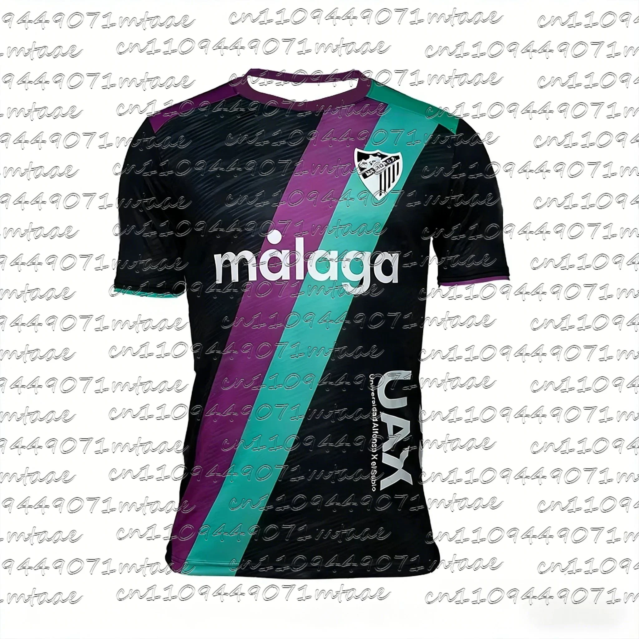 Camisetas de Fútbol del Málaga 25-26, Estilo Español, Camiseta de Manga Corta con Estampado 3D, Crazy Kit 6556