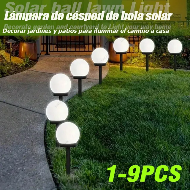 Zewnętrzne lampy słoneczne Zimna biała dioda LED Słoneczne wodoodporne lampy sferyczne odpowiednie do chodnika na dziedzińcu ogrodowym