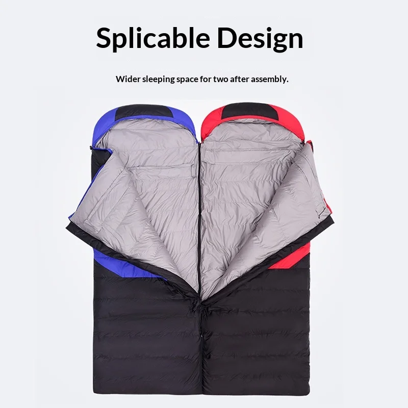 Adult Envelope Sleeping Bag Outdoor Autumn Winter Single Person Spliced Ultra Light Windproof Polyester Duck Stock 2.1m