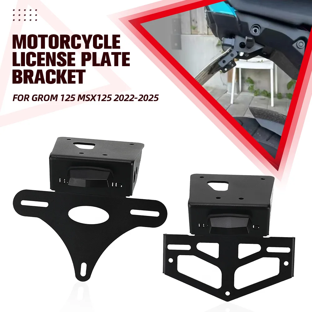 

Motorcycle License Plate Holder Tail Light Bracket Tidy Fender Eliminator For Honda Grom 125 MSX125 2022 2023 2024 2025
