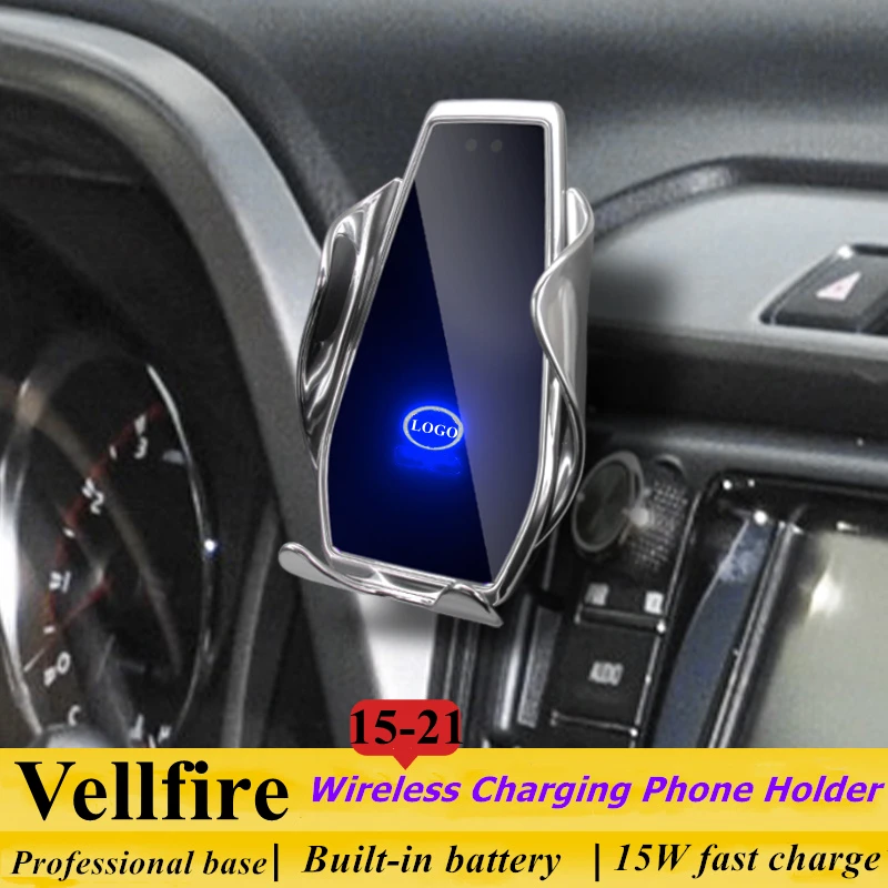 

Dedicated for Toyota Vellfire 2015-2021 Car Phone Holder 15W Qi Wireless Charger for iPhone 11 12 Pro Xiaomi Samsung Huawei