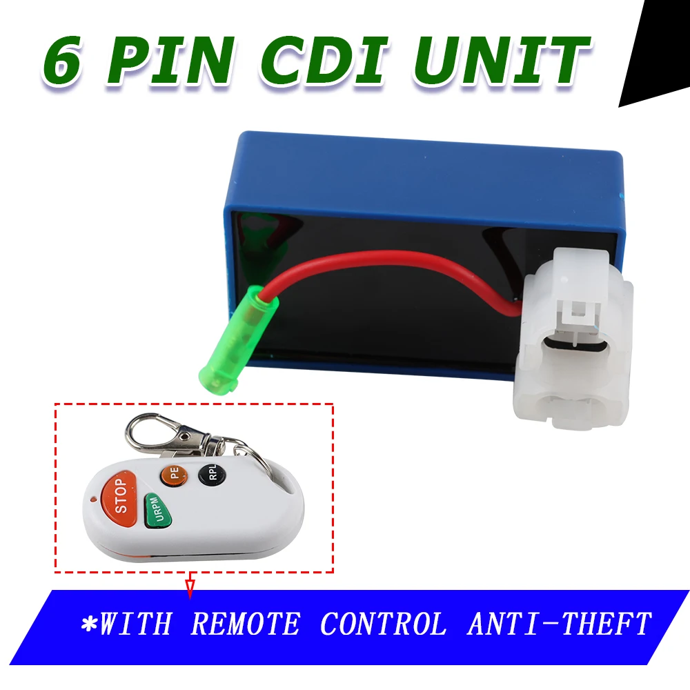 オートバイ用6ピンcdiボックスユニットリモコン盗難防止点火チタンxlr125-nx350-cbx200ストラーダxr200-nx150-nx200