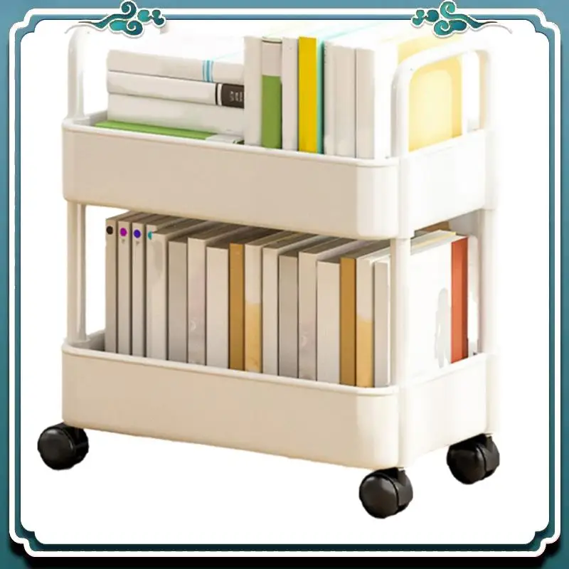 A67K-2 Tier Rolling Utility Cart Storage Shelf Movable Storage Rack Kitchen Bathroom Slim Slide Organizer Snacks Shelf
