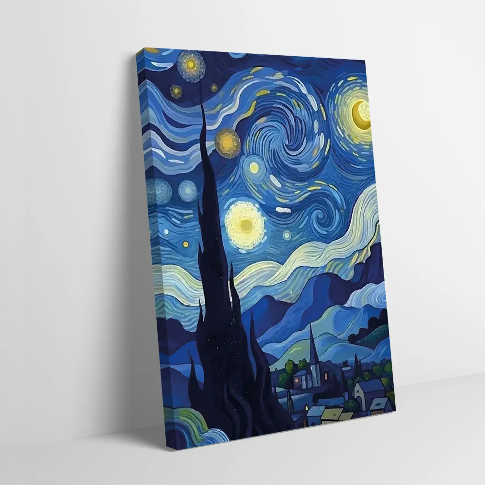 

Starry Night Printing Poster Customizable Pictures Wall Art Canvas Painting Gift for Gaming Room Decoration Home Bathroom Decor