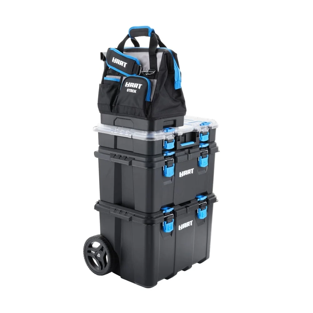 Bolsa de herramientas duradera de fondo duro de 12 pulgadas, resistente al agua, 30 bolsillos, cremalleras dobles, asas acolchadas, almacenamiento multiusos