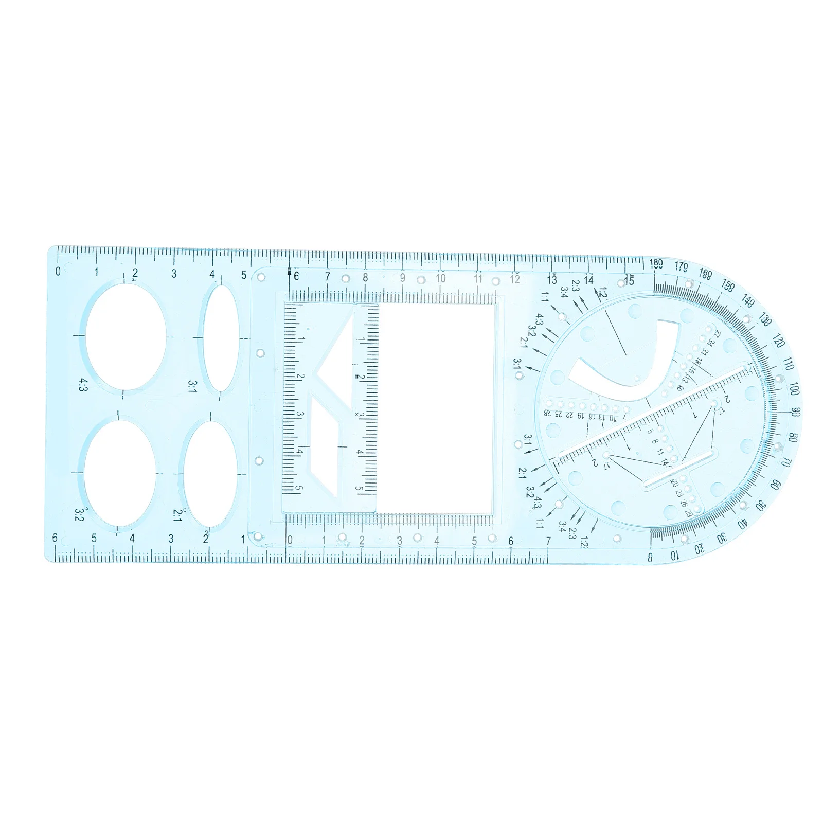 Drawing Template Rulers Plastic Geometric Ruler For School Students Multifunctional Measuring Draft Tool Geometry Math