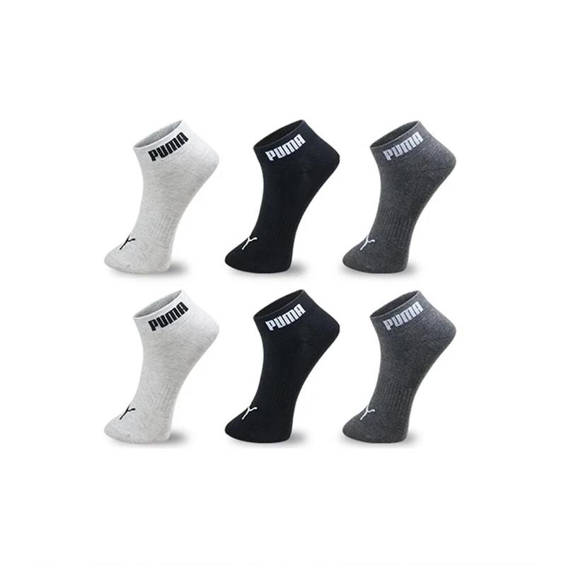 Original Puma Solid Color Logo Men's and Women's Socks Classic Casual Breathable Middle Barrel Sports Socks 100002380-001