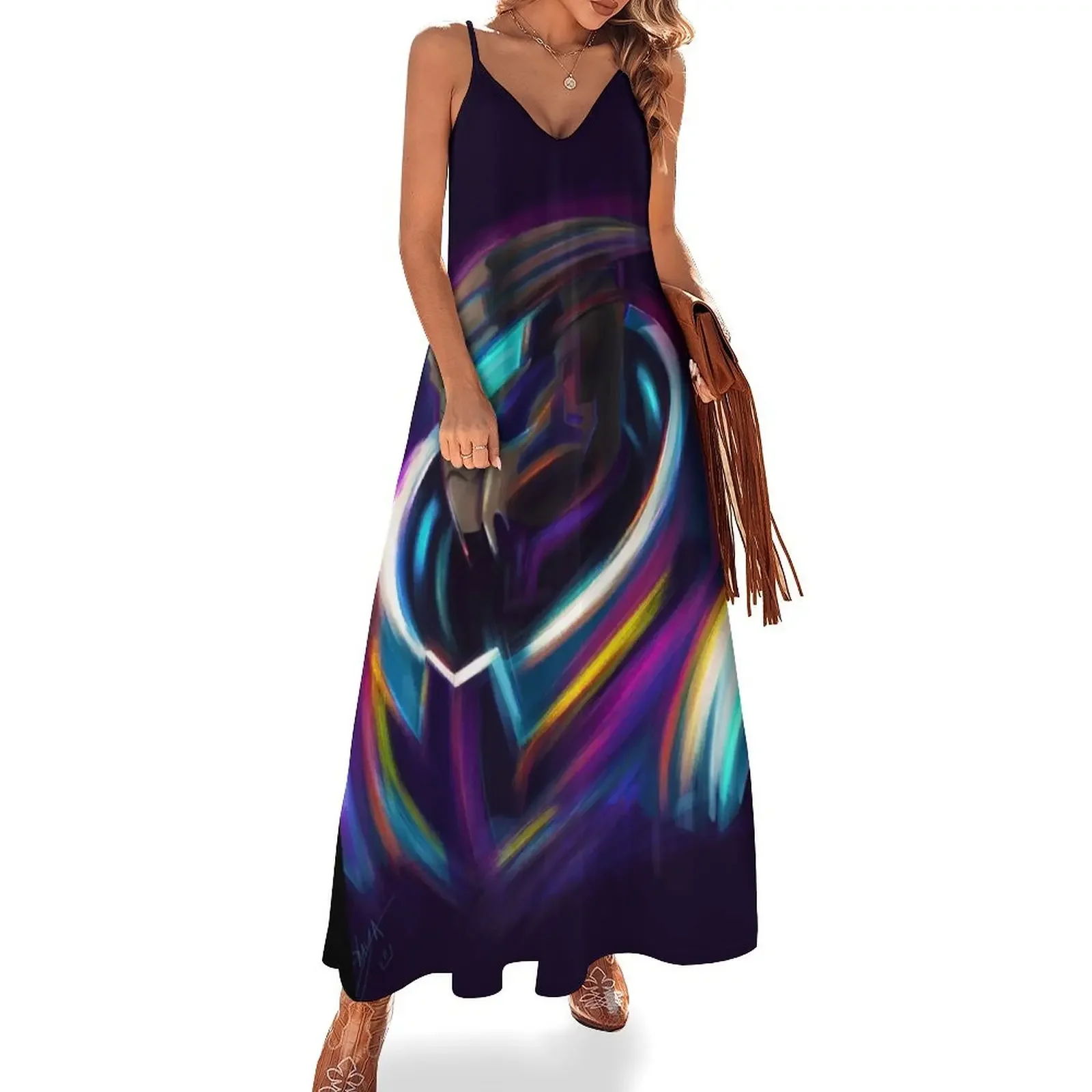 

NEON Garrus Vakarian Fan Art Sleeveless Dress Women's summer dress