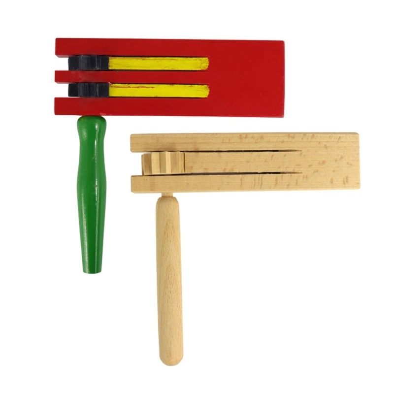 YD61 Wood Ratchet Mexicanas Noise Maker Rattle Ratchet Sound Noisemakers Musical Instruments Matraca Toys for Sporting Event