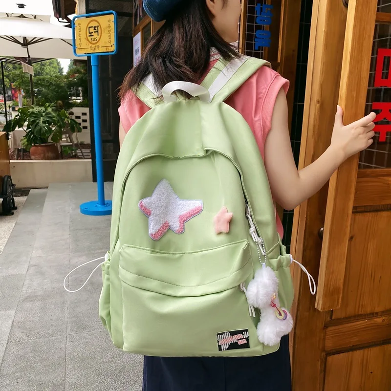 Kawaii Star Backpacks for Women Teenager Girls College Students Schoolbags Trendy Kids Casual Travel Shoulder Bags Y2K Backpacks