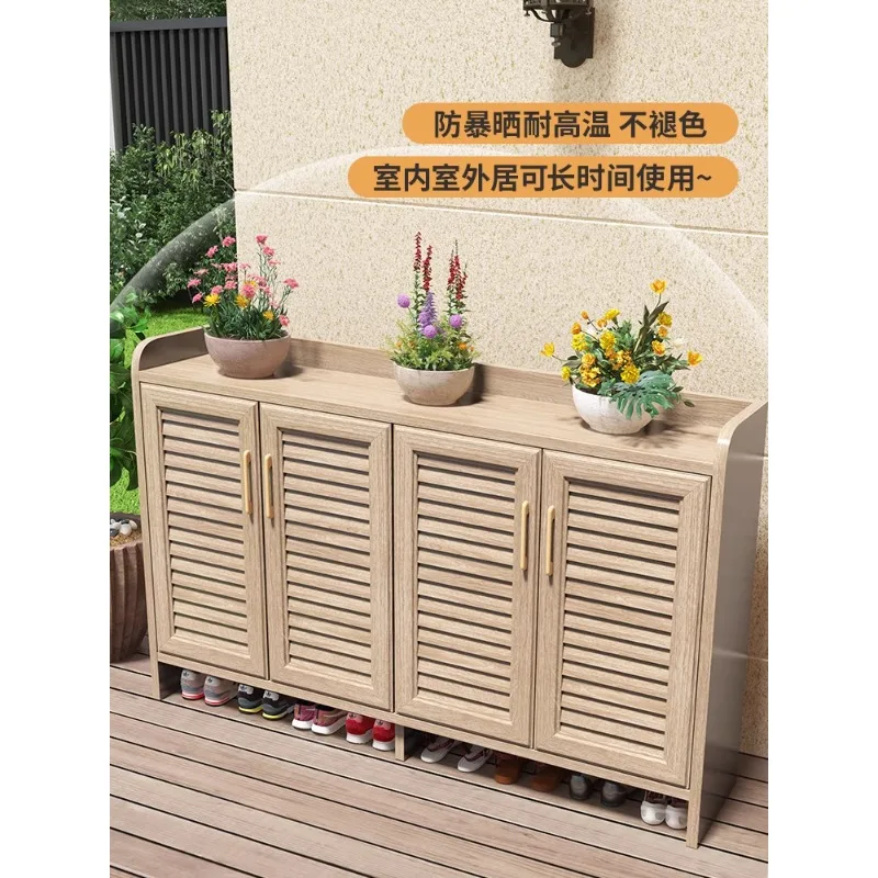 Shoe cabinet Outdoor all-aluminum alloy rain and sun protection Household villa entrance storage and finishing cabinet Balcony s