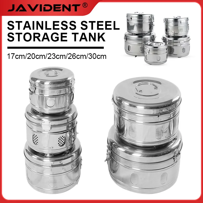 Dental Sterilization Autoclave 304 Stainless Steel Storage Tank with Lid Storage Tank for Dressings, Gauze, and Instrument Boxes