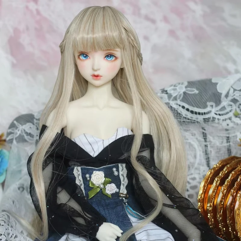 شعر مستعار لدمية 1/6 Bjd SD دمية الأميرة جديلة تصفيفة الشعر طويل مجعد شعر مستعار لتقوم بها بنفسك ألعاب الفتيات فستان إكسسوارات دمي