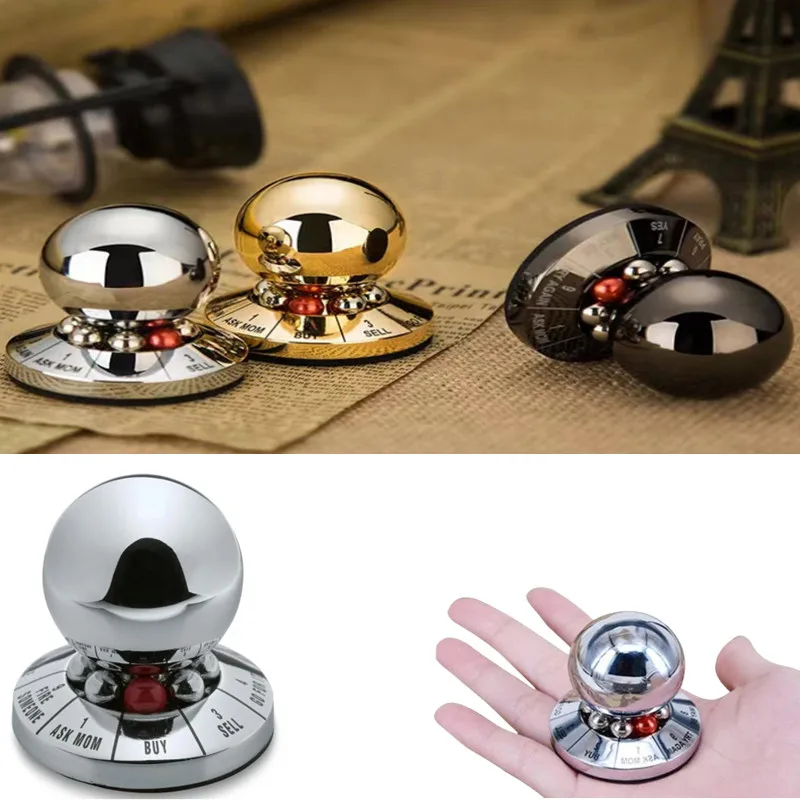 Prophecy Fate Decision Ball Metal Maker Ball Home Office Finger Spinner Anti-Stress Decompression Toy Desktop Decoration Gift