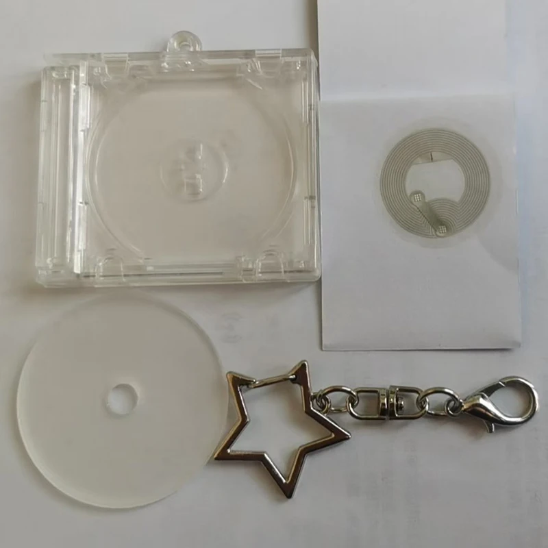 

1 Piece Mini NFC Function CD Disc Case Bag Charm Keychain Peripheral Memorial Album Idol Keychain DIY Backpack Accessories
