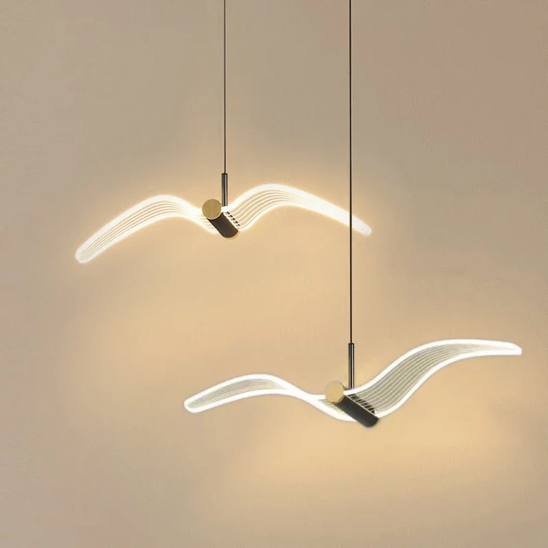 Led Seagull Pendant Lights Bedroom Bedside Background Wall Hanging Lamps for Ceiling Creative Home Decor Suspension Luminaire