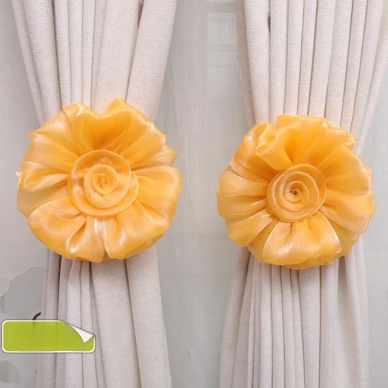 European Peony Flower Curtain Tieback Strap Curtain Holder Peony Flower Curtain Clip-on Tie Backs Curtain Accessories Home Decor