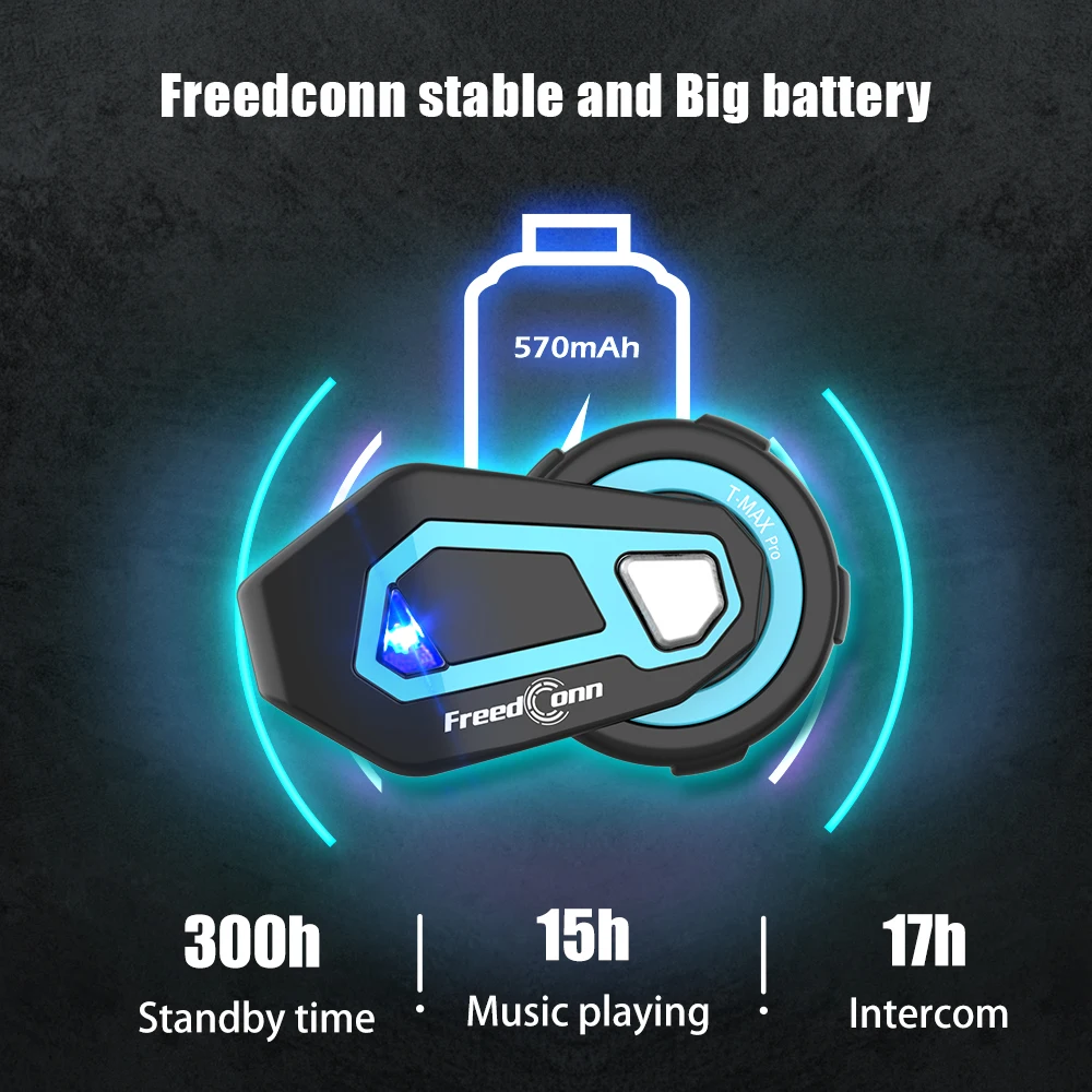 Freedconn T MAX M หมวกกันน็อคมอเตอร์ไซค์กันน้ำชุดหูฟังเพลง5.0บลูทูธหูฟังมอเตอร์ไซค์หูฟัง2 in 1