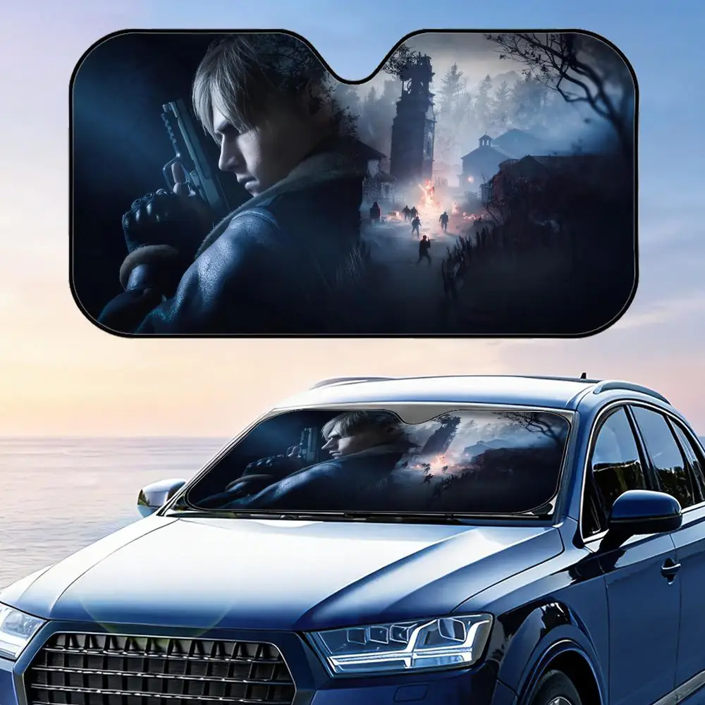 

Солнцезащитный козырек Game R-Resident Evil Leon, многоразовый, из алюминиевой фольги, для автомобиля, защита от УФ-излучения, теплоизоляция, накидка на лобовое стекло