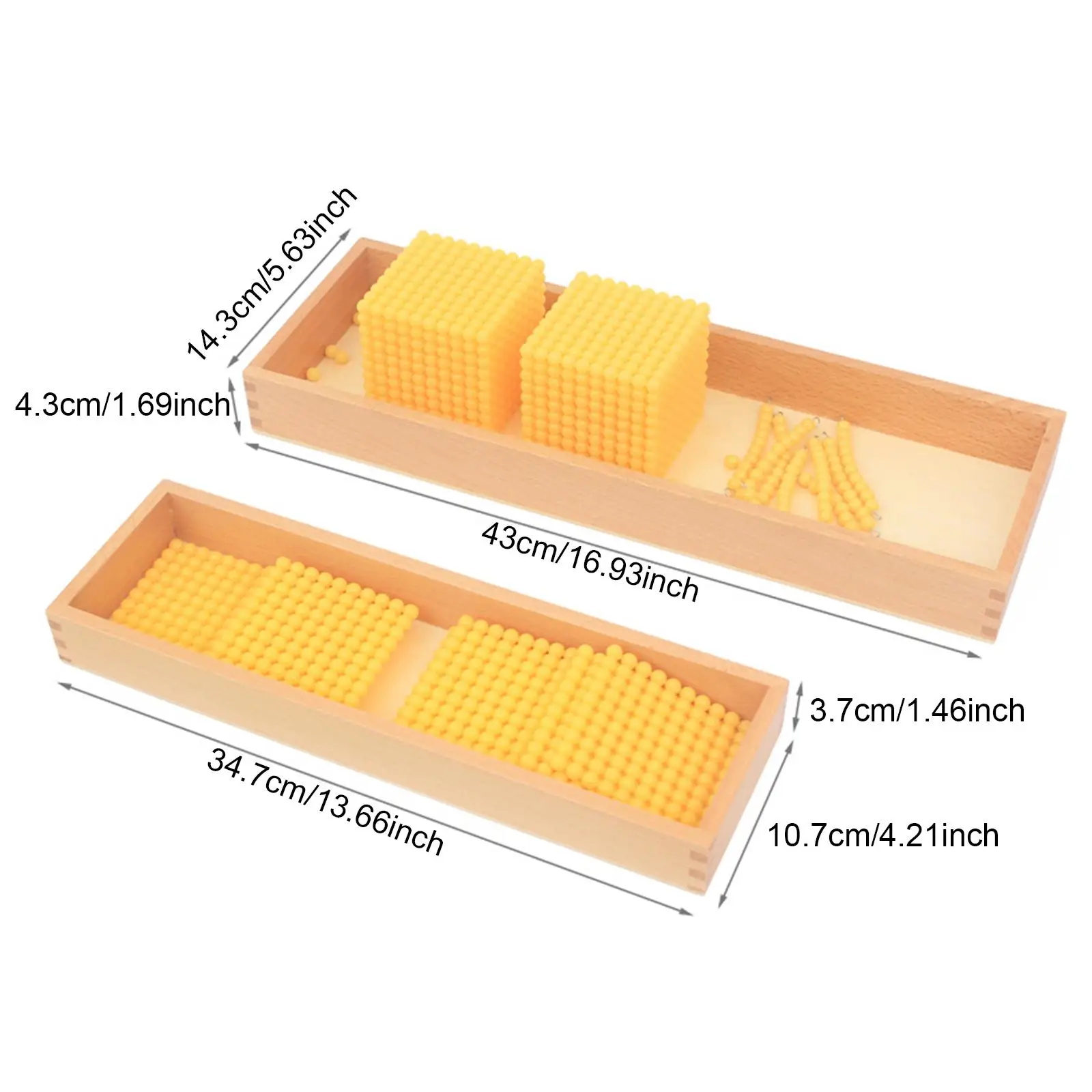 Manipuladores matemáticos Montessori Brinquedos Montessori Bead Material Set para crianças